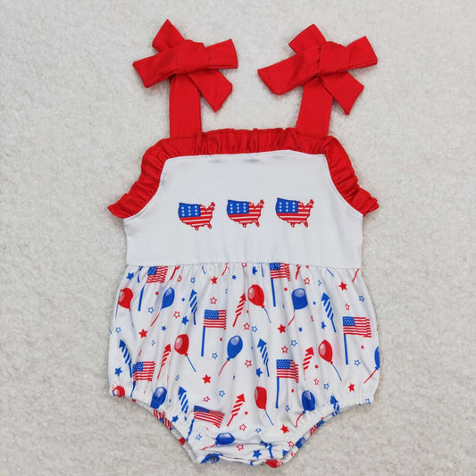 july of 4th flag Print Romper