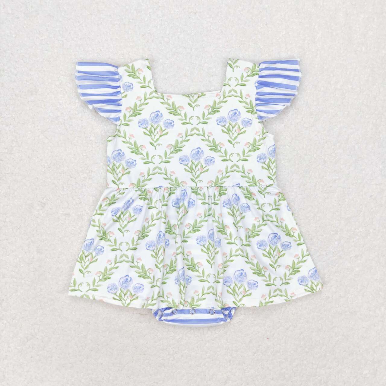 Blue flowers Print flutter Baby Romper