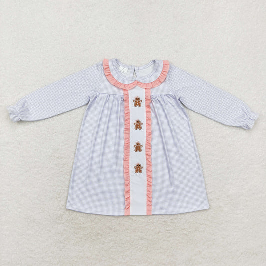 Christmas Embroidered gingerbread Girls Dress