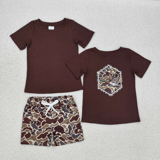 Camo duck print Short Sleeve Boy Suit