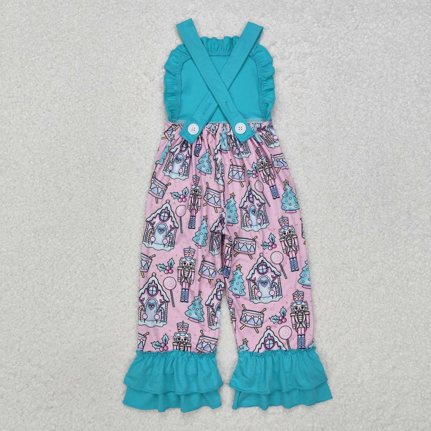 Christmas Blue Pink Cartoon Jumpsuit