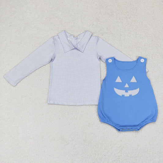 Halloween blue 2pc long sleeves romper