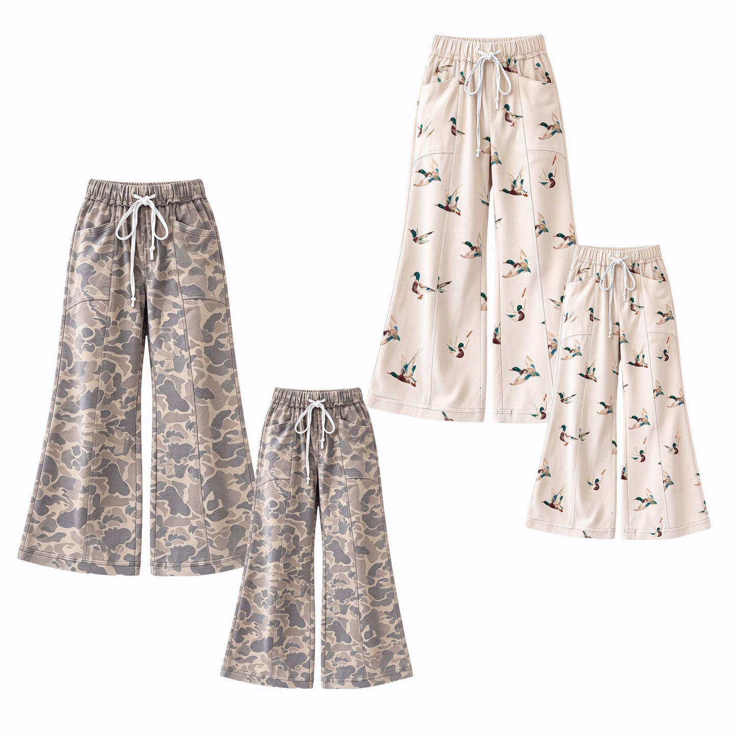 Preorder MOQ 5 pcs Each Style Hunting Camo & Mallard Ducks Yoga Pants Mommy and Me Matching Clothes
