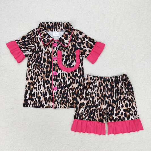 Leopard Short Sleeve Short Pajamas