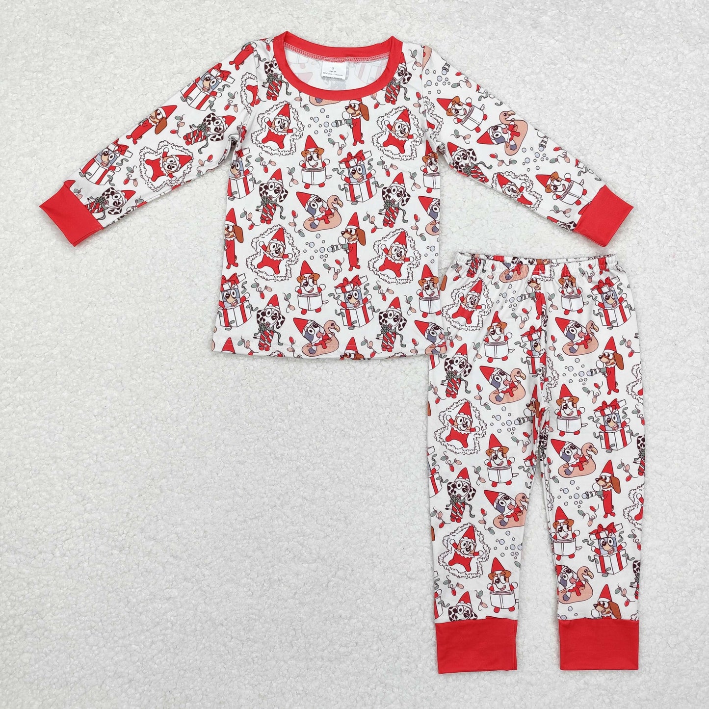 Christmas cartoon dog Print Long Sleeve Pajamas