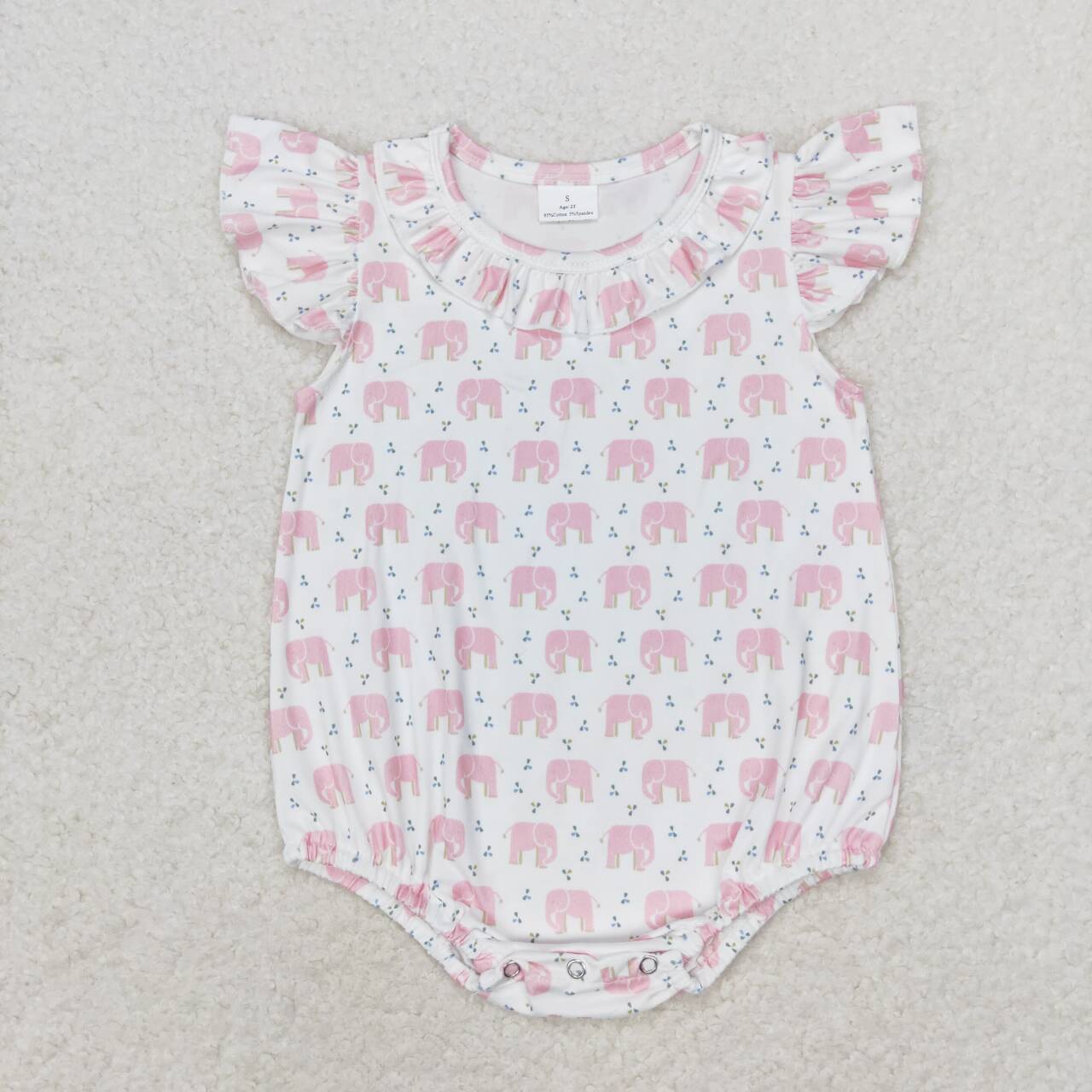 Pink elephant print Baby Romper