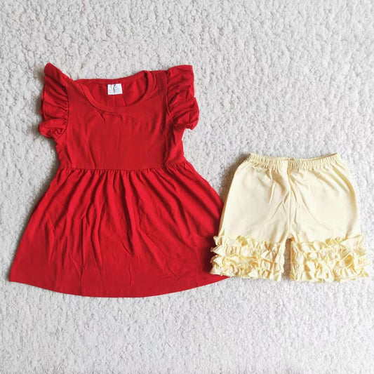 Red Short Girls Set