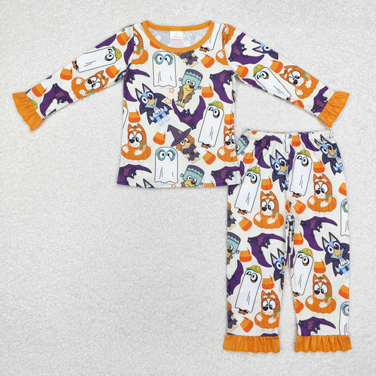 Halloween cartoon Print Long Sleeve Pajamas