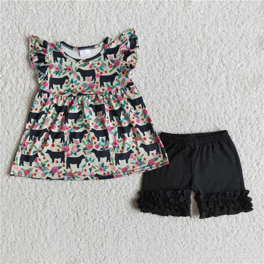Flowers cow Girls set
