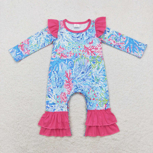 Blue Flowers girls romper