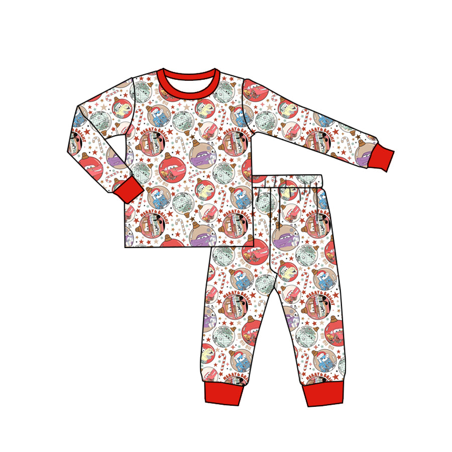 Pre-order Red  print long sleeve pajamas (split Moq :3)