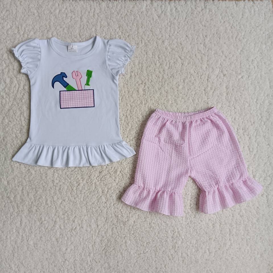 embroidery tools pink girls summer set