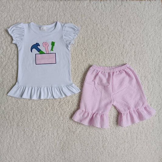 embroidery tools pink girls summer set