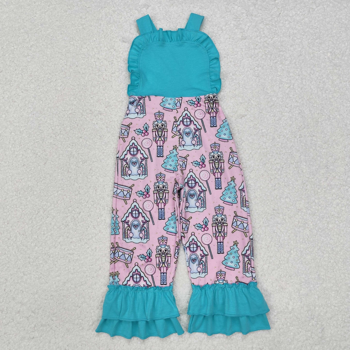 Christmas Blue Pink Cartoon Jumpsuit