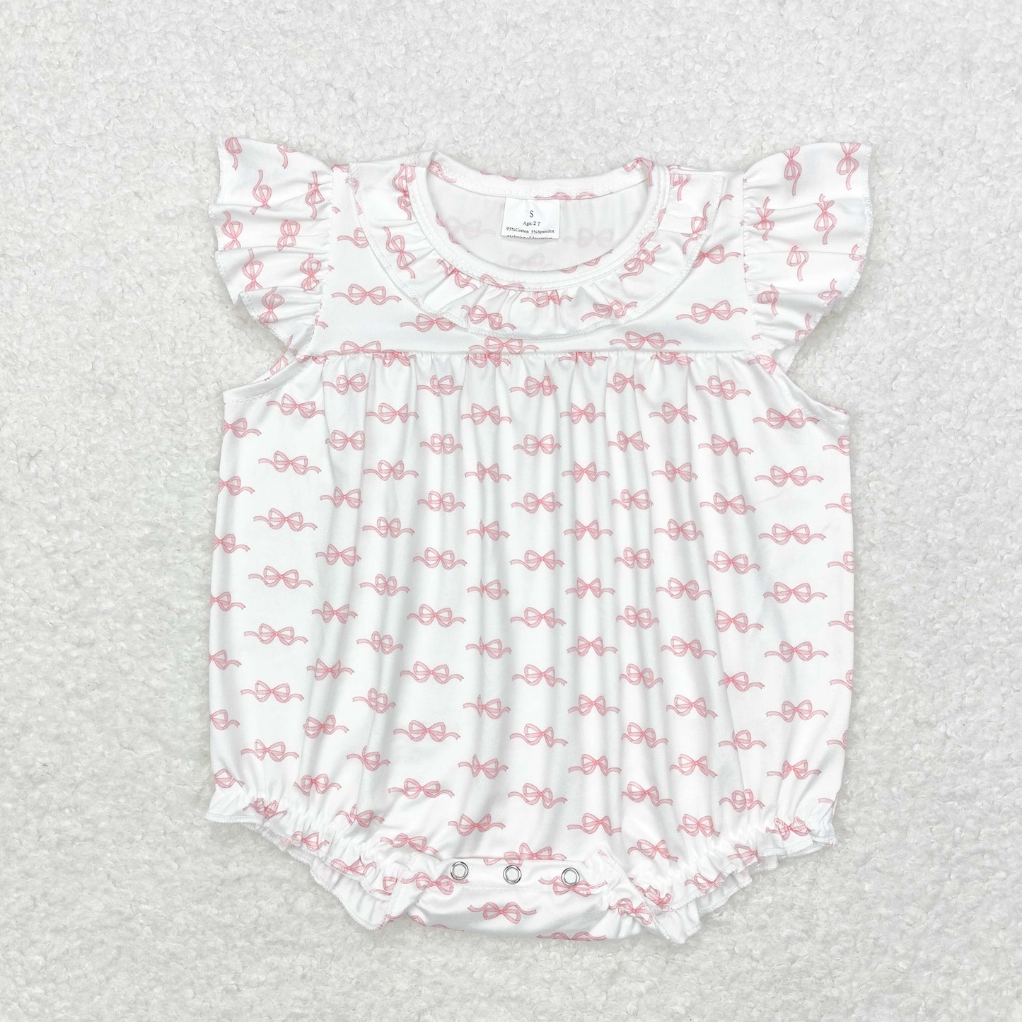 Pink Bow print Baby Romper