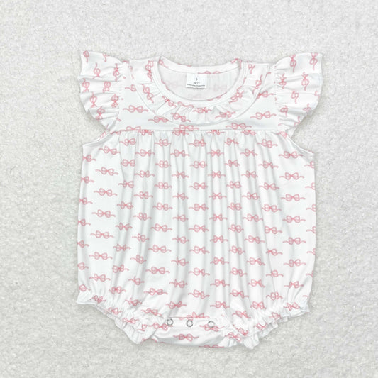 Pink Bow print Baby Romper