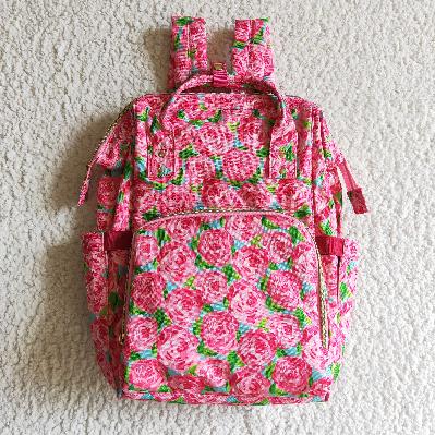 adult hot pink floral backpack（US warehouse）