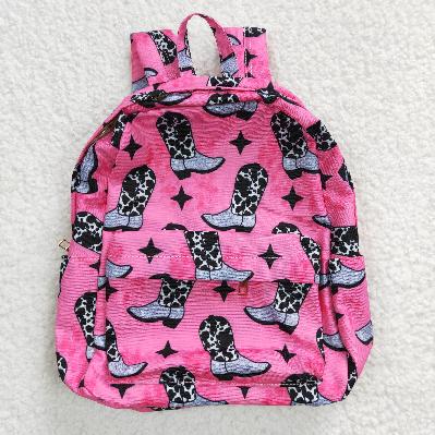 western Pink Boots kids backpack（US warehouse)