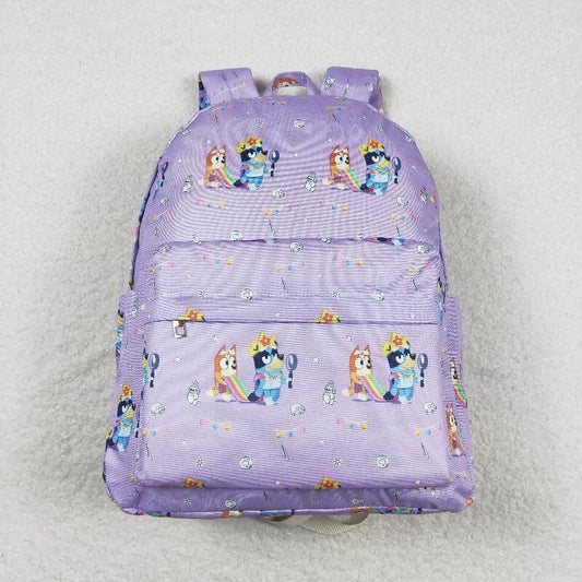 purple Cartoon kids backpack（US warehouse)