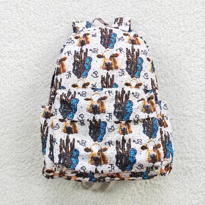 western cow Cactus kids backpack （US warehouse)