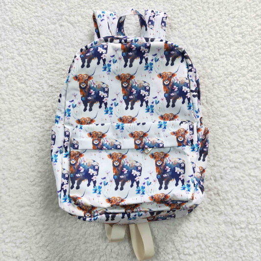 Western floral Cow kids backpack （US warehouse)
