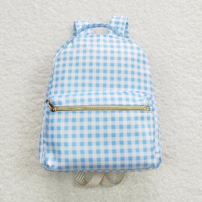 Blue Plaid kids backpack （US warehouse)