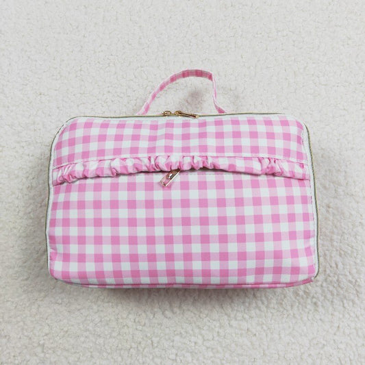 Pink plaid with lunch box （US warehouse)