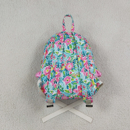BA0176 Flower Pink Ruffles Backpack Bag