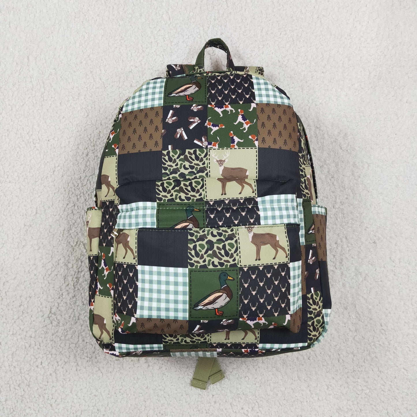 BA0199 Puppy Deer Duck Hunting Camo Plaid Bag