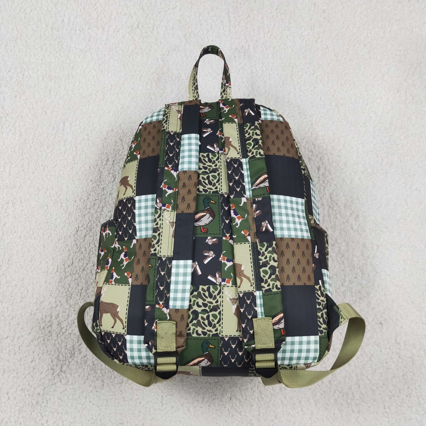 BA0199 Puppy Deer Duck Hunting Camo Plaid Bag