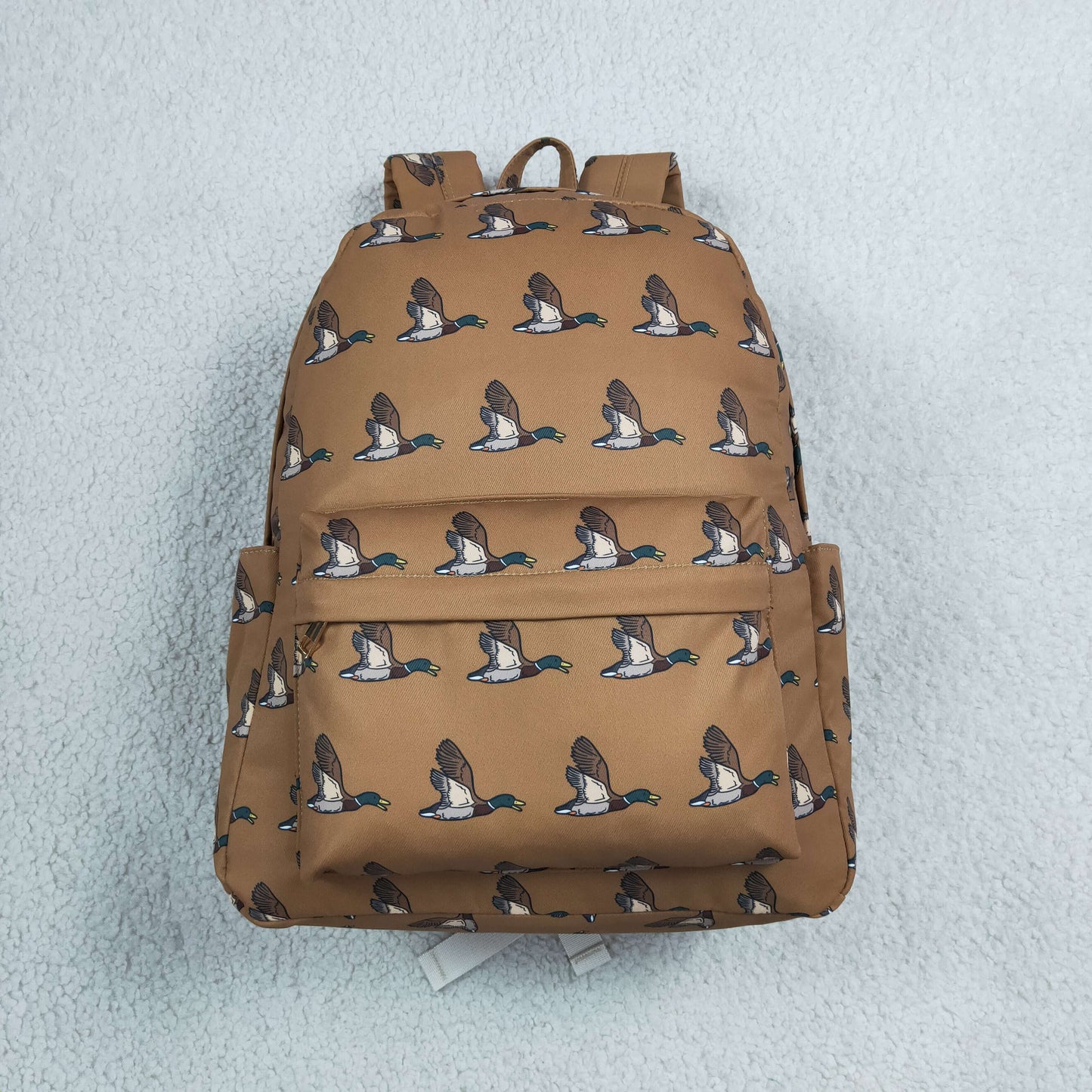 BA0201 Mallard Ducks Brown Backpack Bag