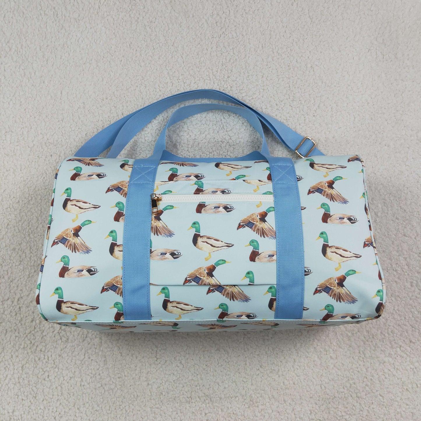 BA0275 Mallard Ducks Blue Duffle Bag