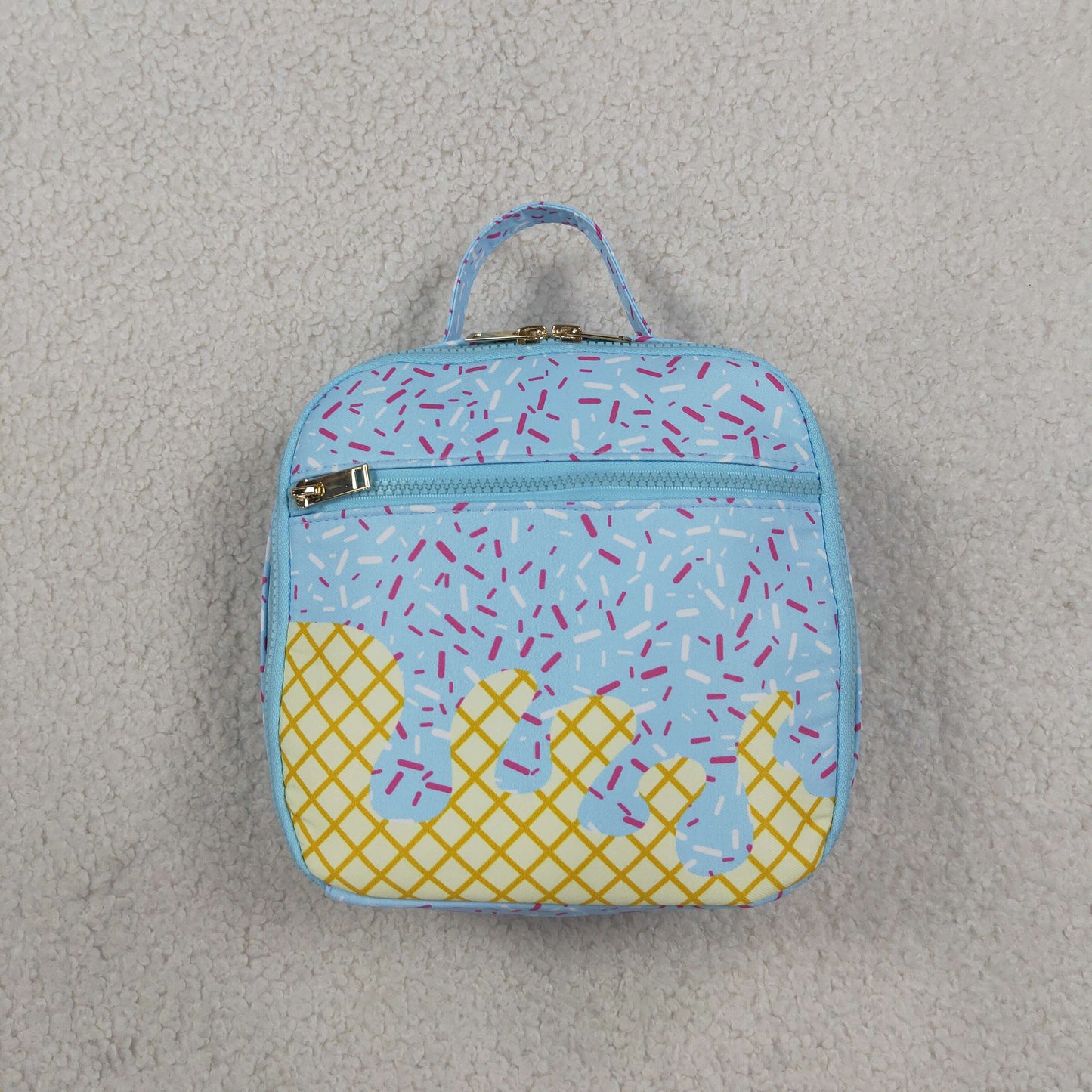 BA0296 Drip Ice Cream Blue Lunch Box Bag 8.5*8*3 inches