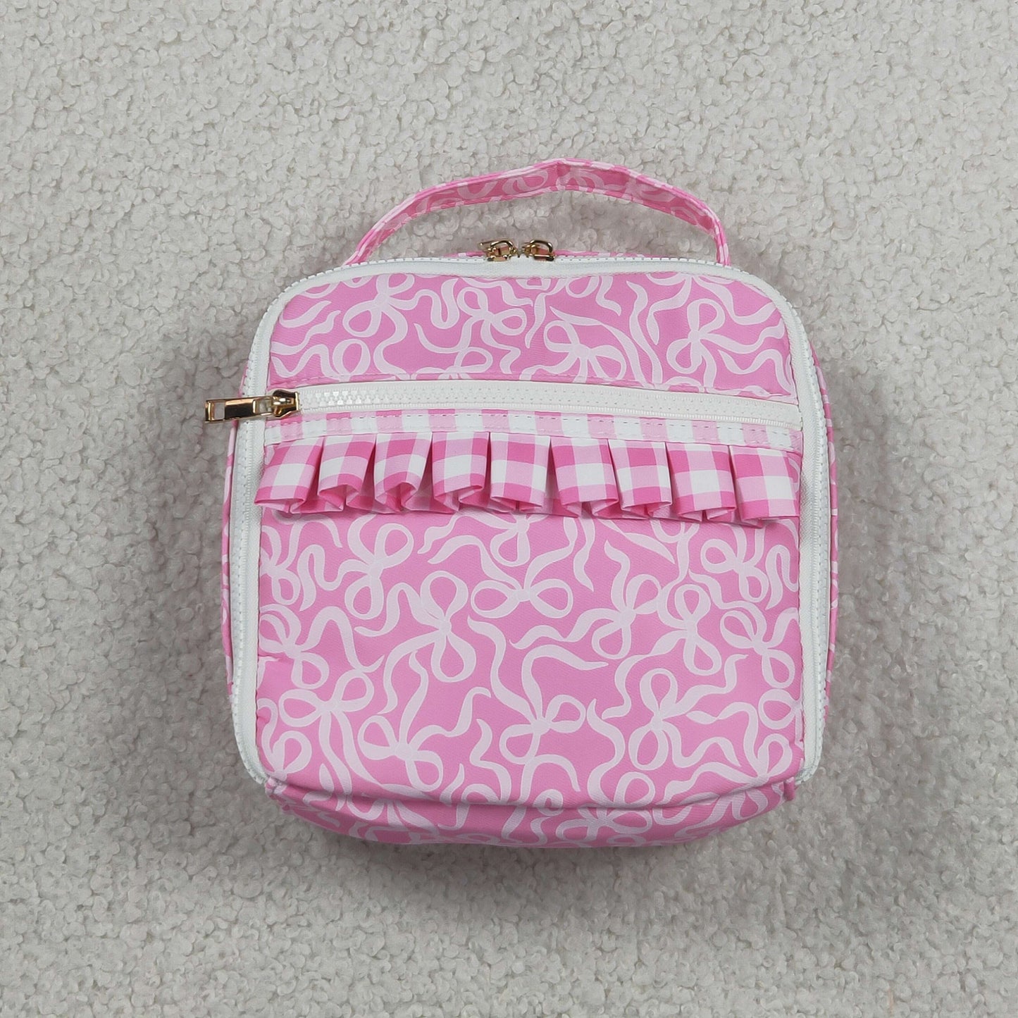 BA0310 Coquette Bows Pink Lunch Box Bag 8.5*8*3 inches