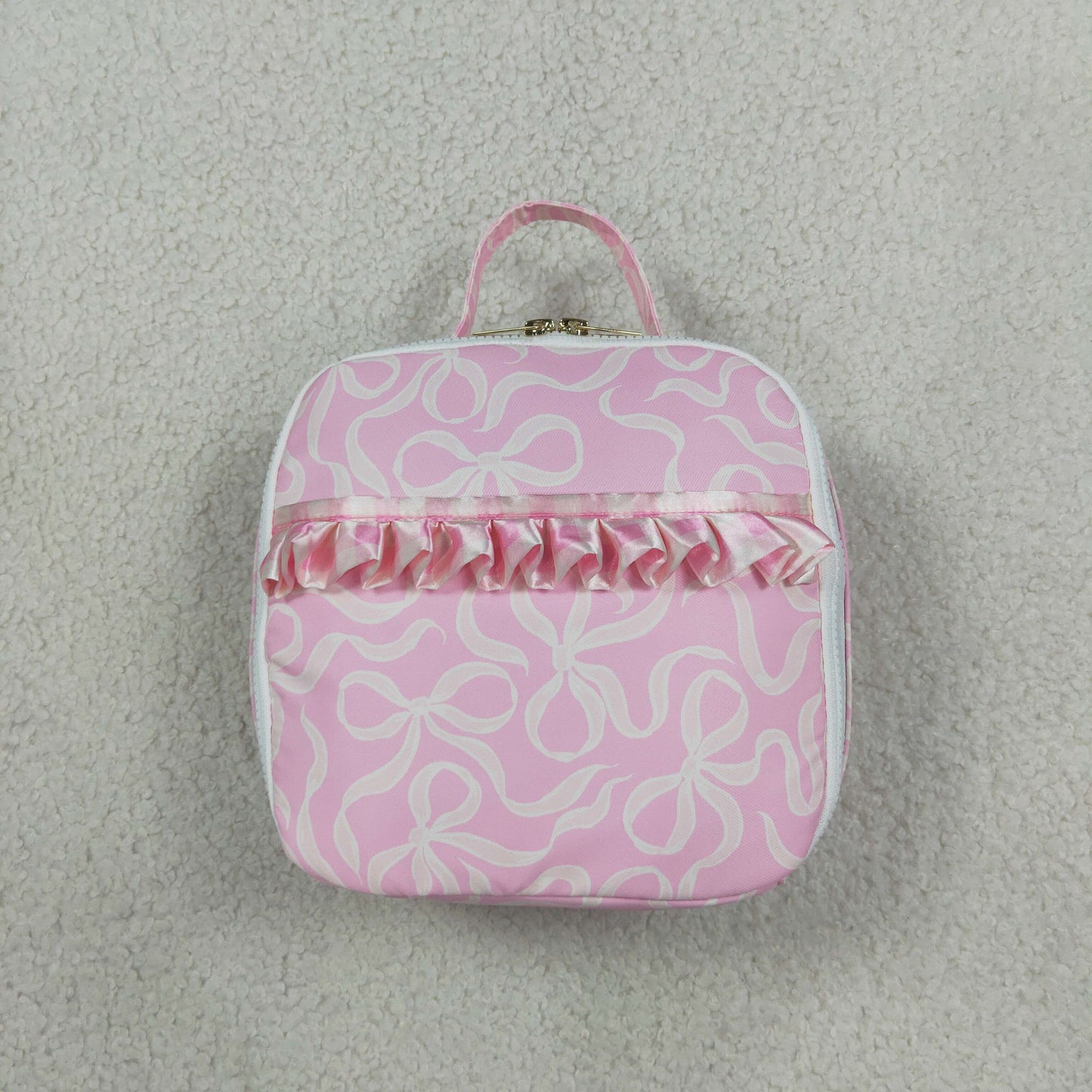 BA0464 Bows Pink Ruffles Lunch Box Bag