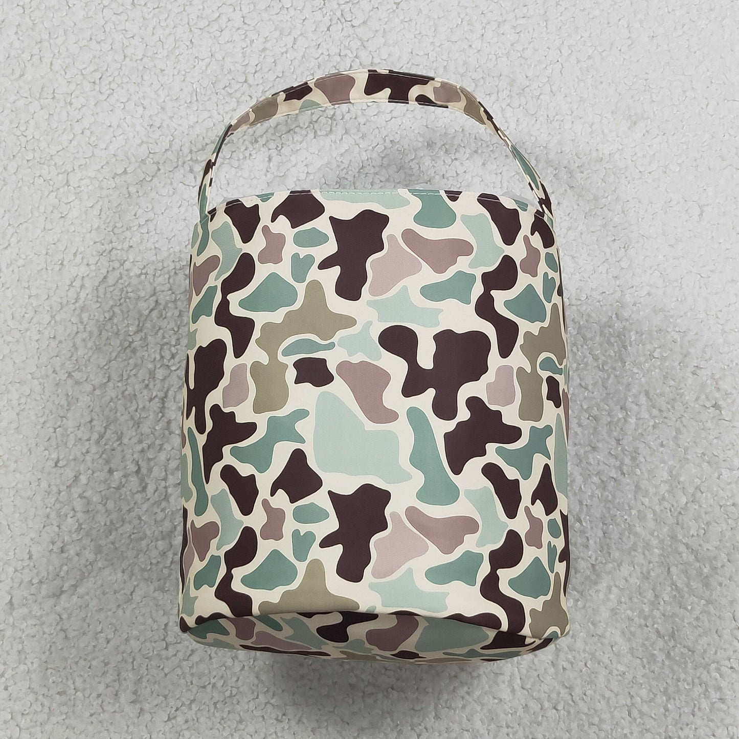 BA0465 Embroidery Easter Rabbit Camo Basket Handbag Bag