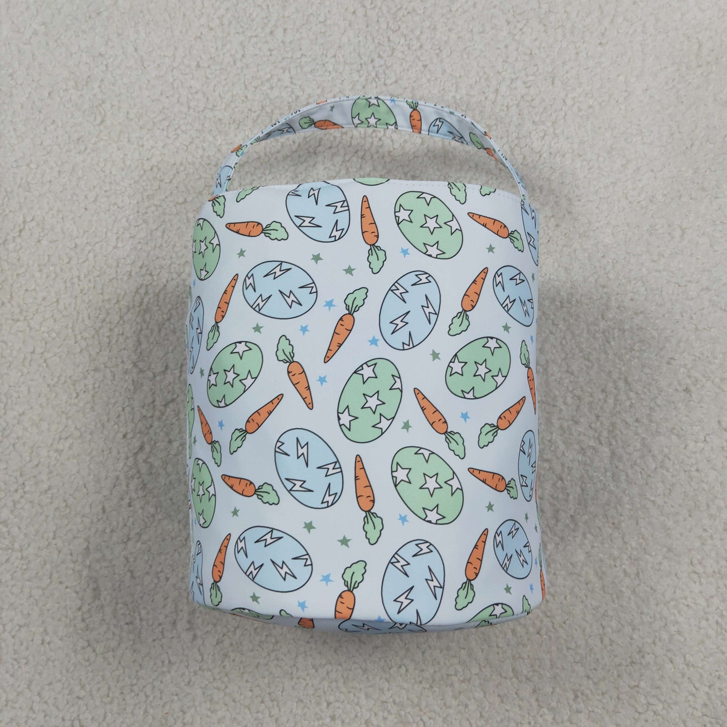 BA0468 Embroidery Easter Rabbit Eggs Carrots Basket Handbag Bag