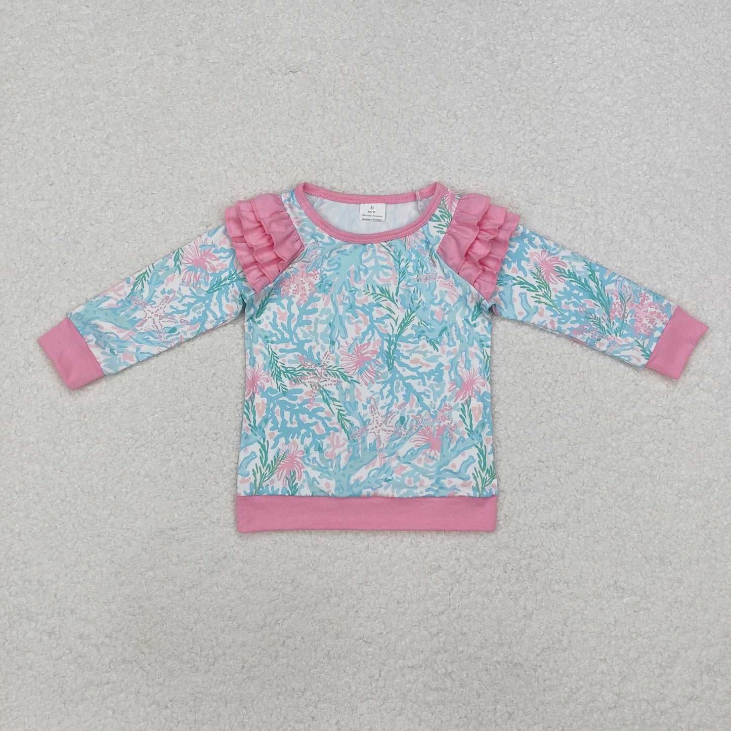 Blue flowers print Long Sleeve Shirt