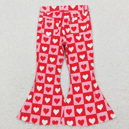 Valentine’s Day Red Heart jeans Flare Pants