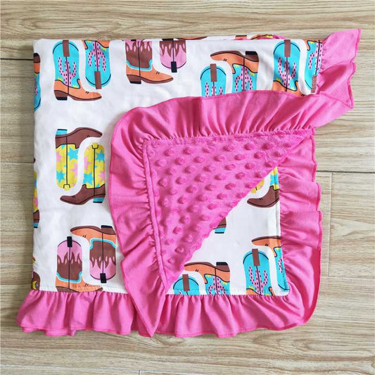 western boots kids blanket（US warehouse)