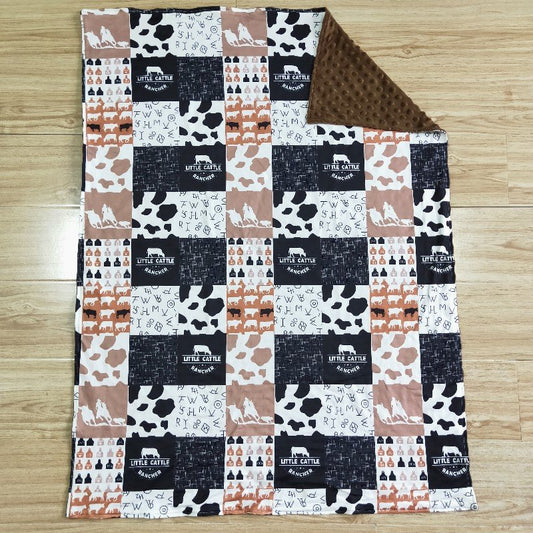 western cow kids blanket（US warehouse)