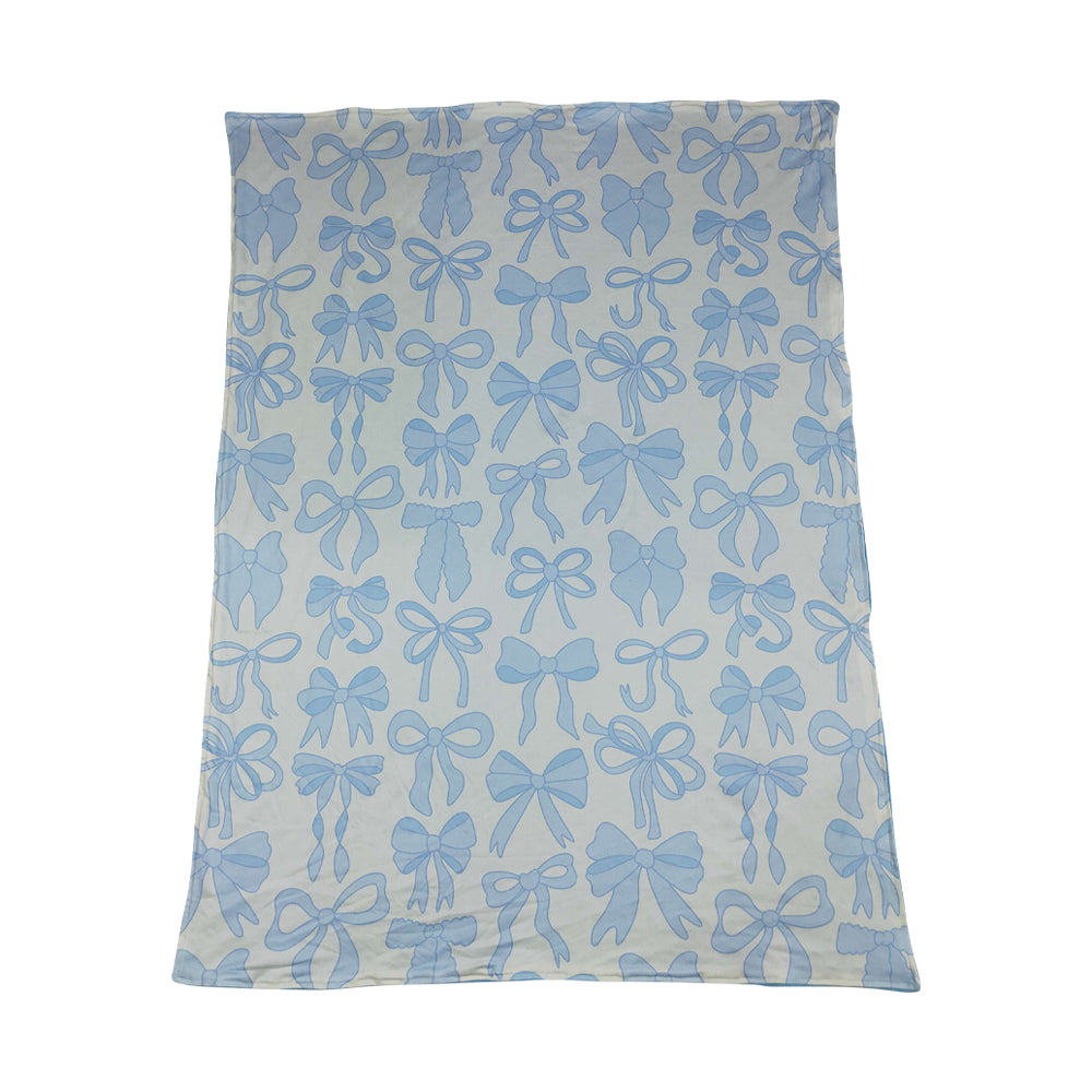 Blue Bow Print kids Blanket BL0224
