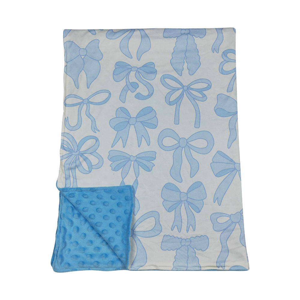 Blue Bow Print kids Blanket BL0224
