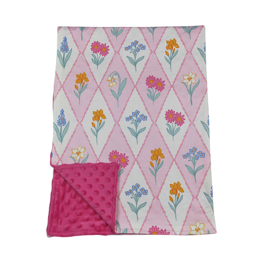 Pink flower Print kids Blanket BL0233