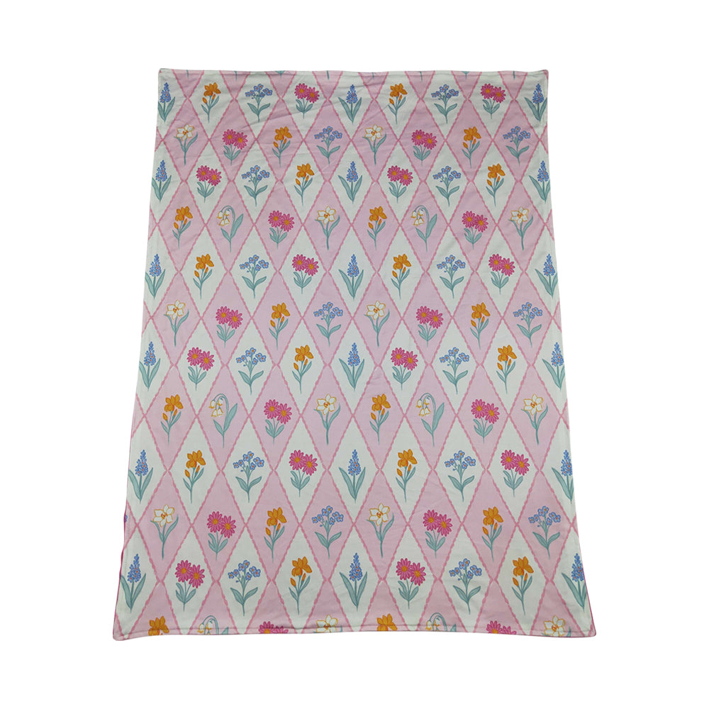 Pink flower Print kids Blanket BL0233