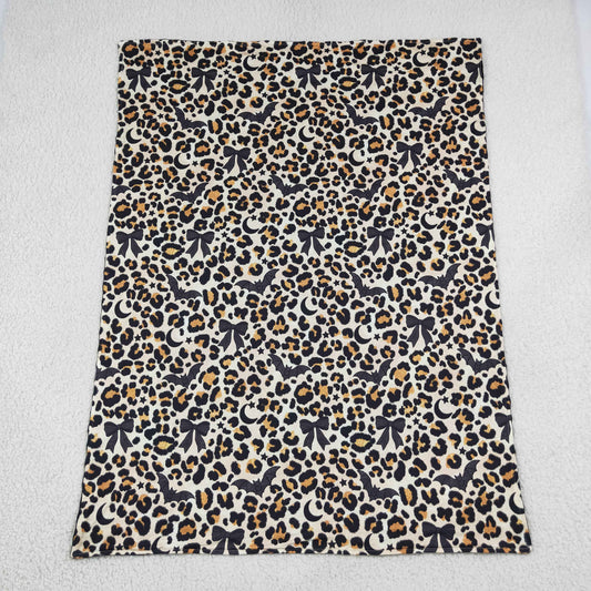 BL0290 Halloween Bat Leopard Black Baby Newborn Blanket