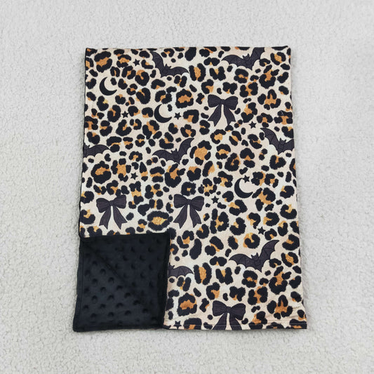BL0290 Halloween Bat Leopard Black Baby Newborn Blanket