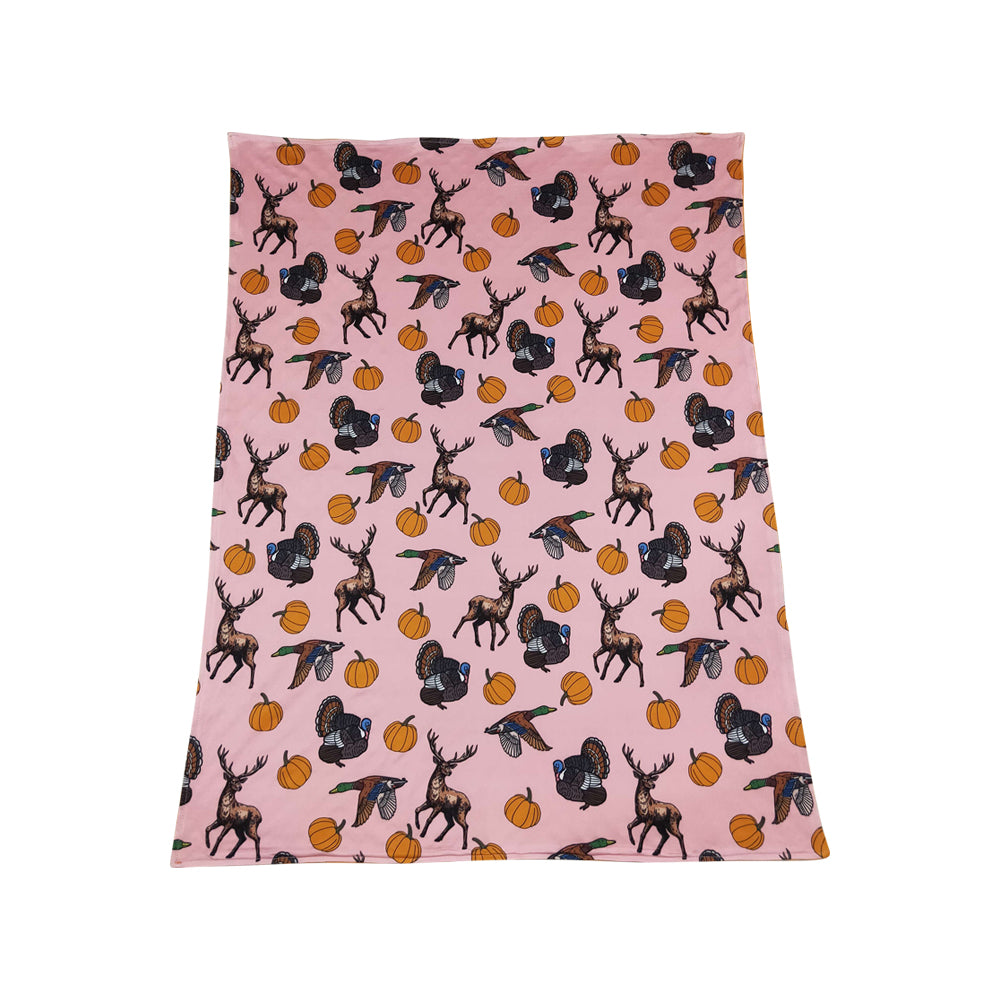 pumpkin deer Print kids Blanket BL0293