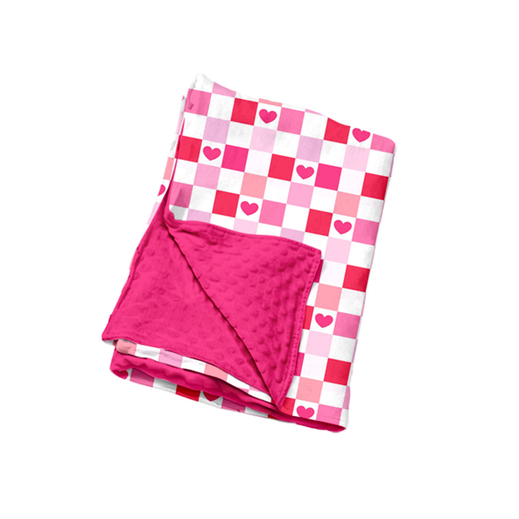 Preorder MOQ 5 pcs Each Style Valentine's Day Love Plaid Middle Neckline Rose Red Mommy and Me Matching Clothes
