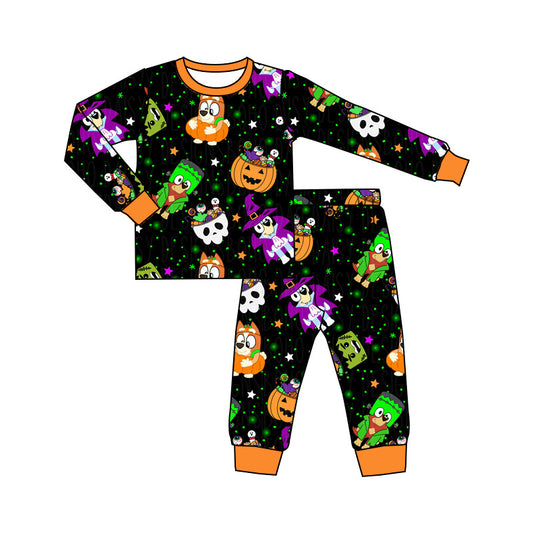 pre-order Halloween pumpkin Dog Print Long Sleeve pajamas set BLP0825